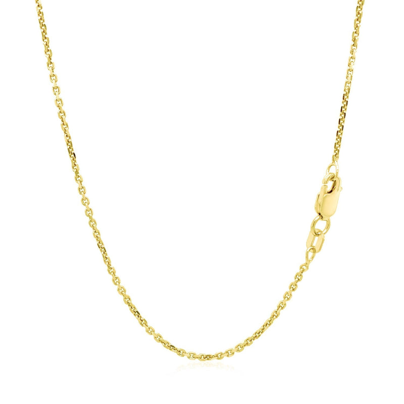 14k Yellow Gold Diamond Cut Cable Link Chain 1.4mm - Premium Chains - Just $327.99! Shop now at Pulse Designer Fashion