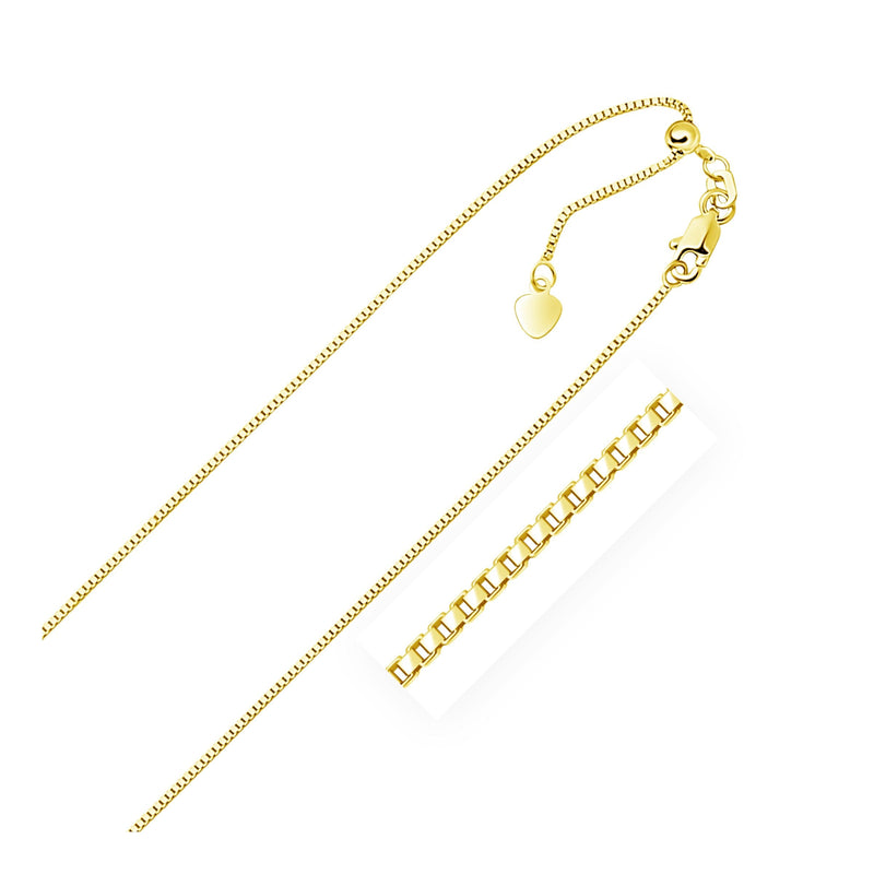 10k Yellow Gold Adjustable Box Chain 0.85mm - Premium Chains - Just $364.99! Shop now at Pulse Designer Fashion