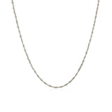 10k White Gold Singapore Chain 1.0mm - Premium Chains - Just $118.99! Shop now at Pulse Designer Fashion