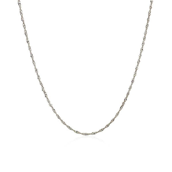 10k White Gold Singapore Chain 1.0mm - Premium Chains - Just $118.99! Shop now at Pulse Designer Fashion