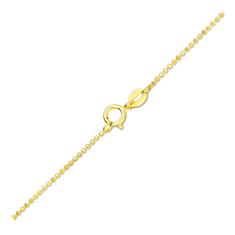 14k Yellow Gold Diamond-Cut Bead Chain 1.0mm - Premium Chains - Just $223.99! Shop now at Pulse Designer Fashion