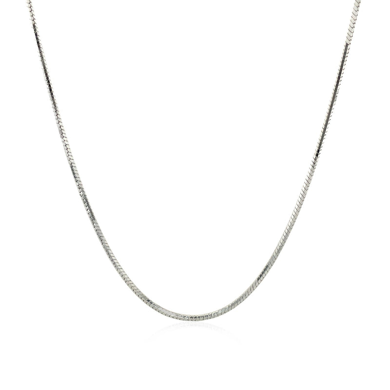 Sterling Silver Rhodium Plated Octagonal Snake Chain 1.1mm - Premium Chains - Just $43.99! Shop now at Pulse Designer Fashion