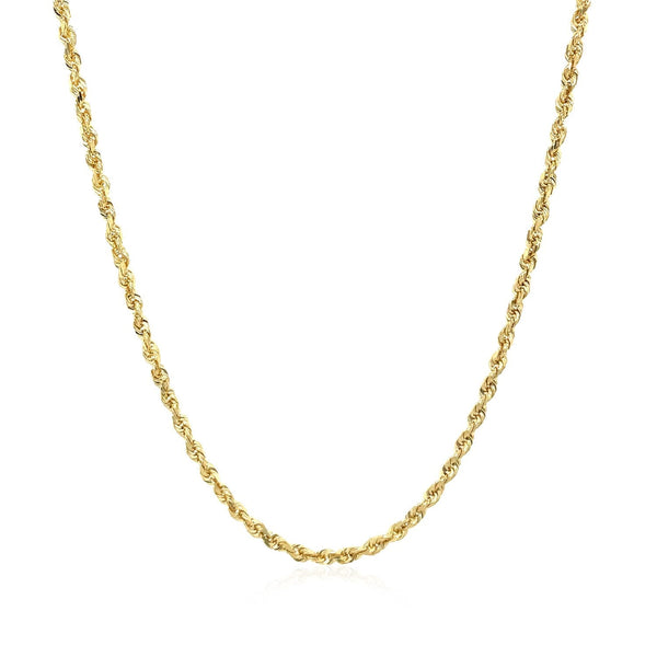 2.0mm 10k Yellow Gold Solid Diamond Cut Rope Chain - Premium Chains - Just $406.99! Shop now at Pulse Designer Fashion