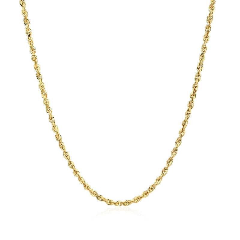 2.0mm 10k Yellow Gold Solid Diamond Cut Rope Chain - Premium Chains - Just $406.99! Shop now at Pulse Designer Fashion