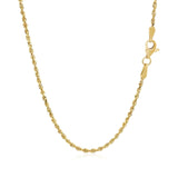 2.0mm 10k Yellow Gold Solid Diamond Cut Rope Chain - Premium Chains - Just $406.99! Shop now at Pulse Designer Fashion