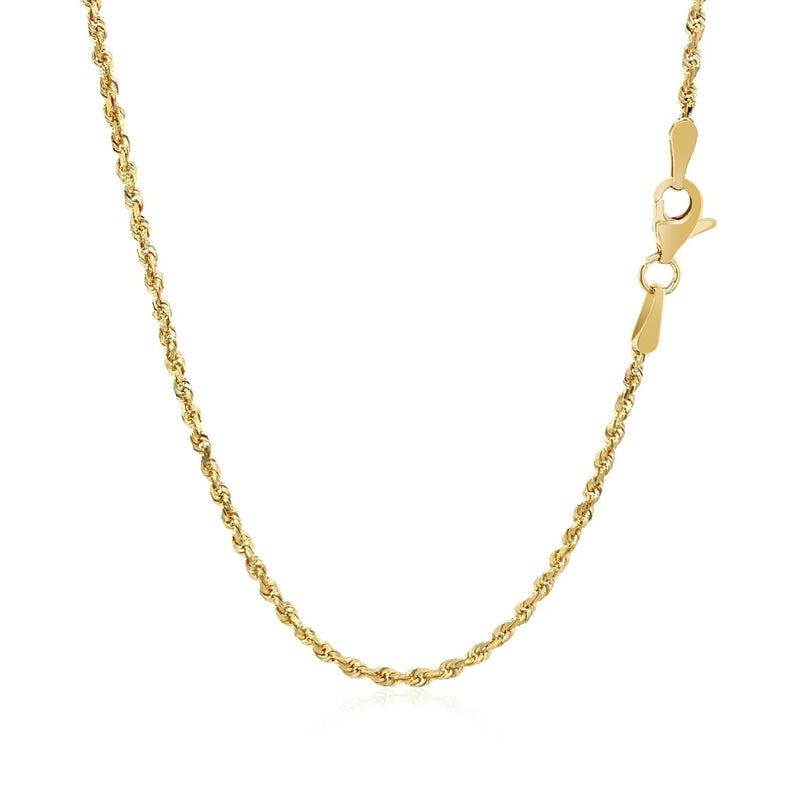 2.0mm 10k Yellow Gold Solid Diamond Cut Rope Chain - Premium Chains - Just $406.99! Shop now at Pulse Designer Fashion