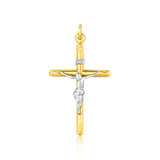 14k Two Tone Gold Cross Pendant - Premium Pendants - Just $312.99! Shop now at Pulse Designer Fashion