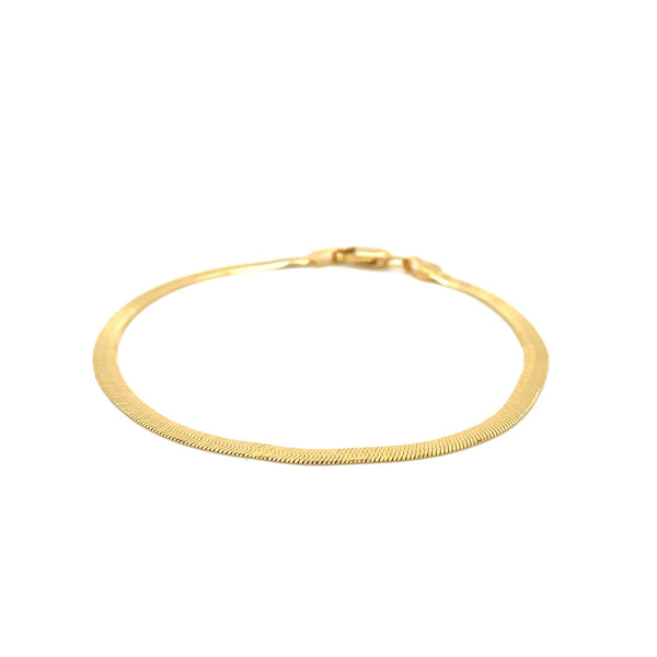 3.0mm 14k Yellow Gold Super Flex Herringbone Bracelet - Premium Bracelets - Just $321.99! Shop now at Pulse Designer Fashion