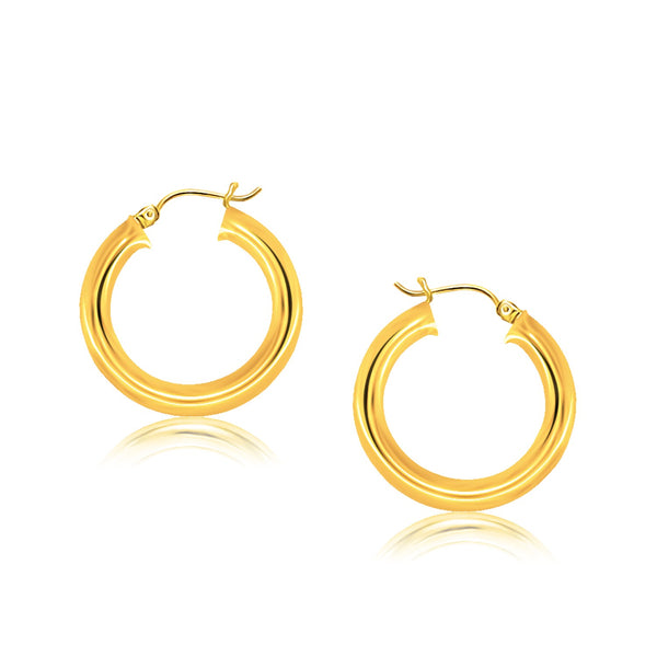 14k Yellow Gold Polished Hoop Earrings (30 mm) - Premium Earrings - Just $742.99! Shop now at Pulse Designer Fashion