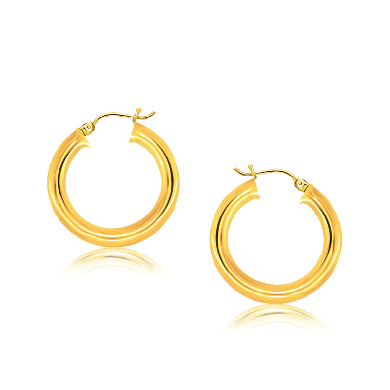 14k Yellow Gold Polished Hoop Earrings (30 mm) - Premium Earrings - Just $742.99! Shop now at Pulse Designer Fashion