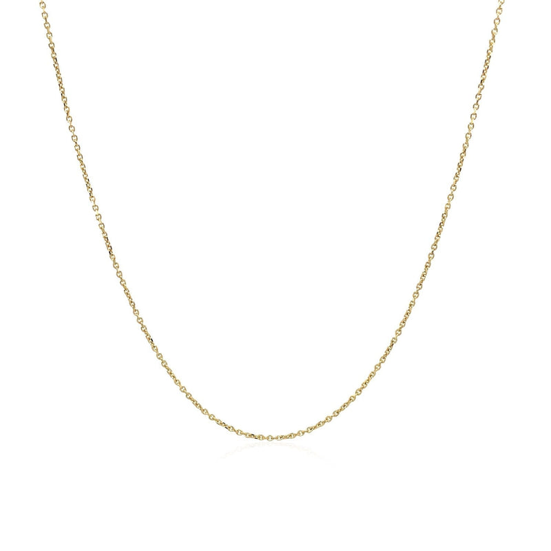 14k Yellow Gold Cable Link Chain 0.5mm - Premium Chains - Just $154.99! Shop now at Pulse Designer Fashion