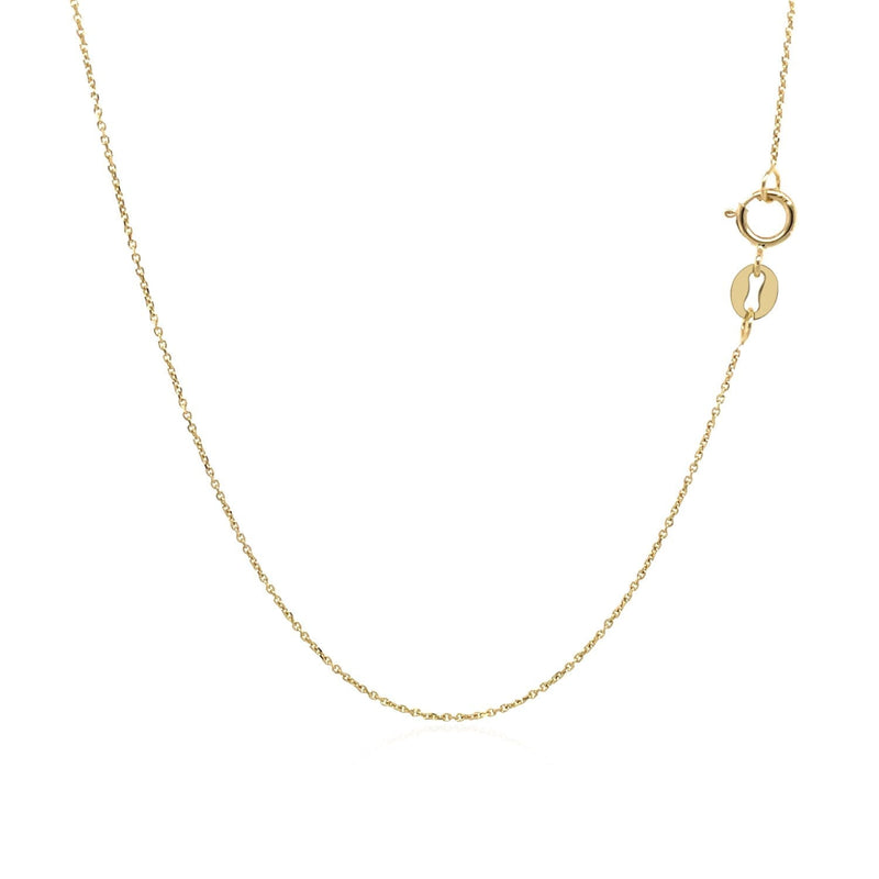 14k Yellow Gold Cable Link Chain 0.5mm - Premium Chains - Just $154.99! Shop now at Pulse Designer Fashion