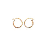 14k Tri Color Gold Three Toned Braided Hoop Earrings - Premium Earrings - Just $600.99! Shop now at Pulse Designer Fashion