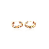 14k Tri Color Gold Three Toned Braided Hoop Earrings - Premium Earrings - Just $600.99! Shop now at Pulse Designer Fashion