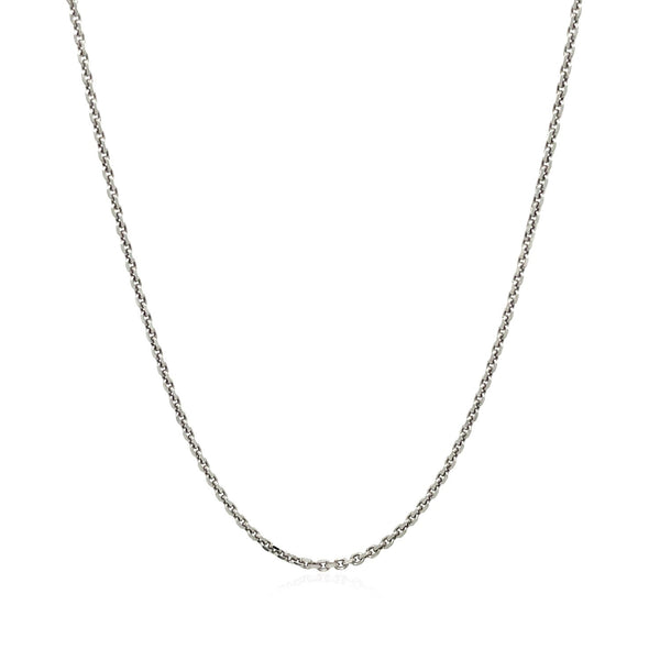 14k White Gold Diamond Cut Cable Link Chain 1.4mm - Premium Chains - Just $333.99! Shop now at Pulse Designer Fashion