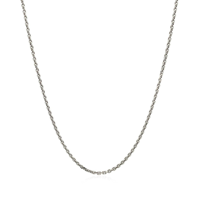 14k White Gold Diamond Cut Cable Link Chain 1.4mm - Premium Chains - Just $333.99! Shop now at Pulse Designer Fashion