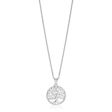 Sterling Silver Round Spiral Motif Tree of Life Necklace - Premium Necklaces - Just $90.99! Shop now at Pulse Designer Fashion