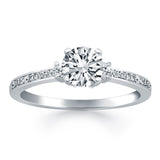 14k White Gold Diamond Accent Engagement Ring - Premium Rings - Just $3712.99! Shop now at Pulse Designer Fashion