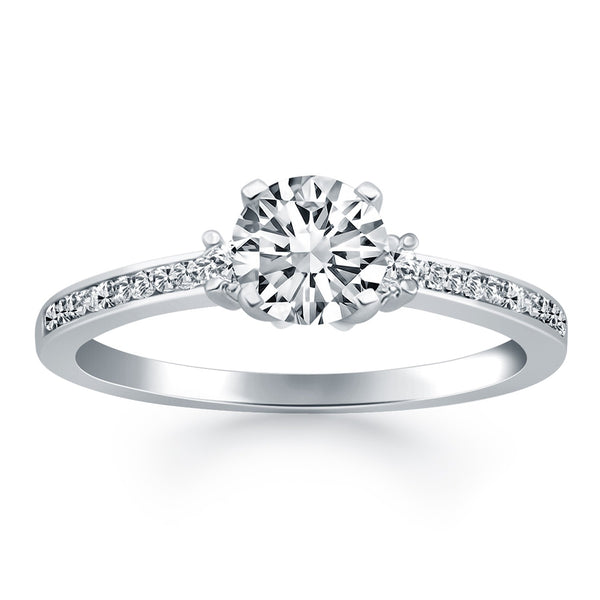 14k White Gold Diamond Accent Engagement Ring - Premium Rings - Just $3712.99! Shop now at Pulse Designer Fashion