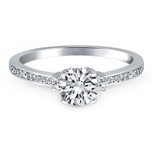 14k White Gold Diamond Accent Engagement Ring - Premium Rings - Just $3712.99! Shop now at Pulse Designer Fashion