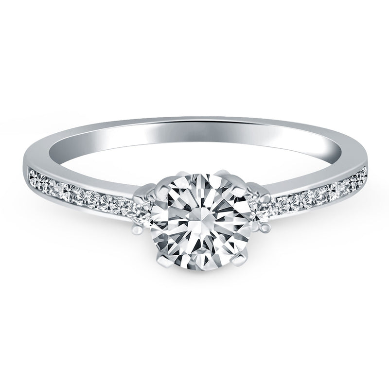 14k White Gold Diamond Accent Engagement Ring - Premium Rings - Just $3712.99! Shop now at Pulse Designer Fashion