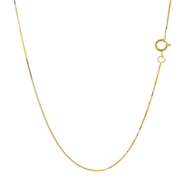 14k Yellow Gold Classic Box Chain 0.45mm - Premium Chains - Just $124.99! Shop now at Pulse Designer Fashion