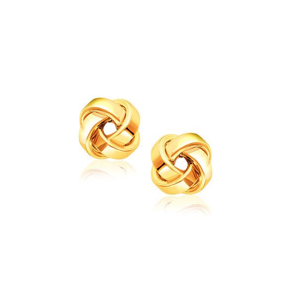 14k Yellow Gold Classic Love Knot Stud Earrings - Premium Earrings - Just $320.99! Shop now at Pulse Designer Fashion