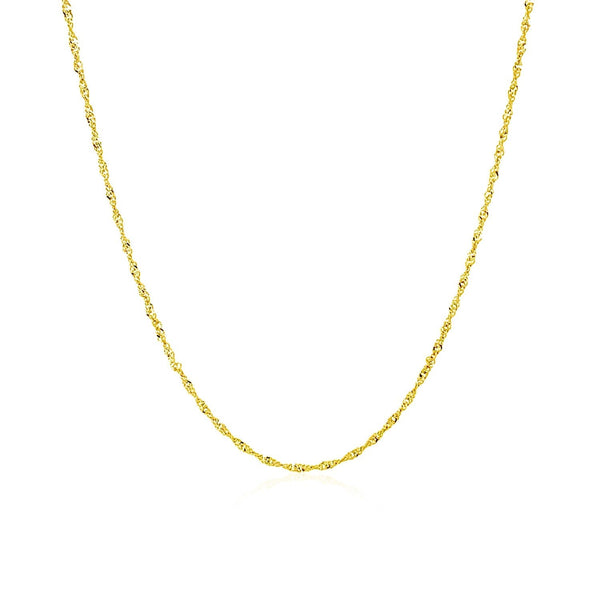 10k Yellow Gold Singapore Chain 1.0mm - Premium Chains - Just $116.99! Shop now at Pulse Designer Fashion