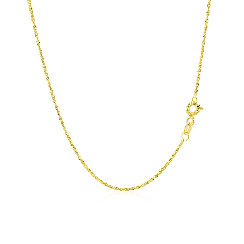 10k Yellow Gold Singapore Chain 1.0mm - Premium Chains - Just $116.99! Shop now at Pulse Designer Fashion