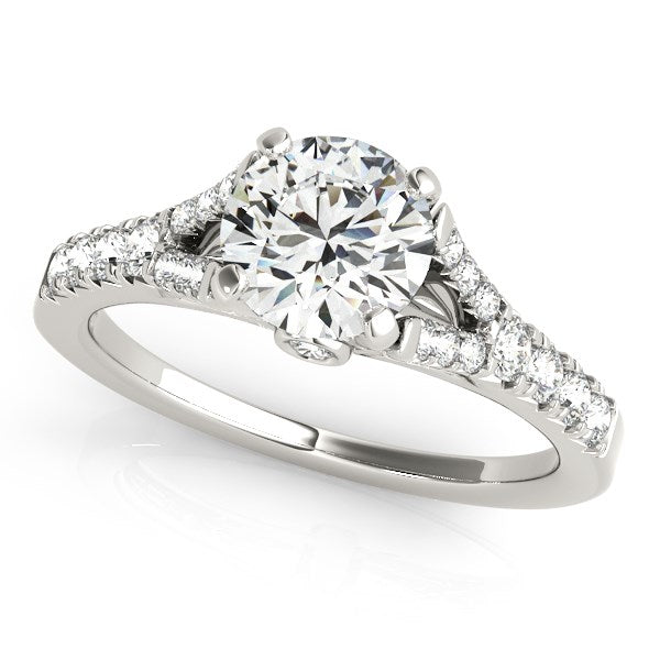 14k White Gold Split Shank Prong Set Diamond Engagement Ring (1 3/8 cttw) - Premium Rings - Just $7763.99! Shop now at Pulse Designer Fashion