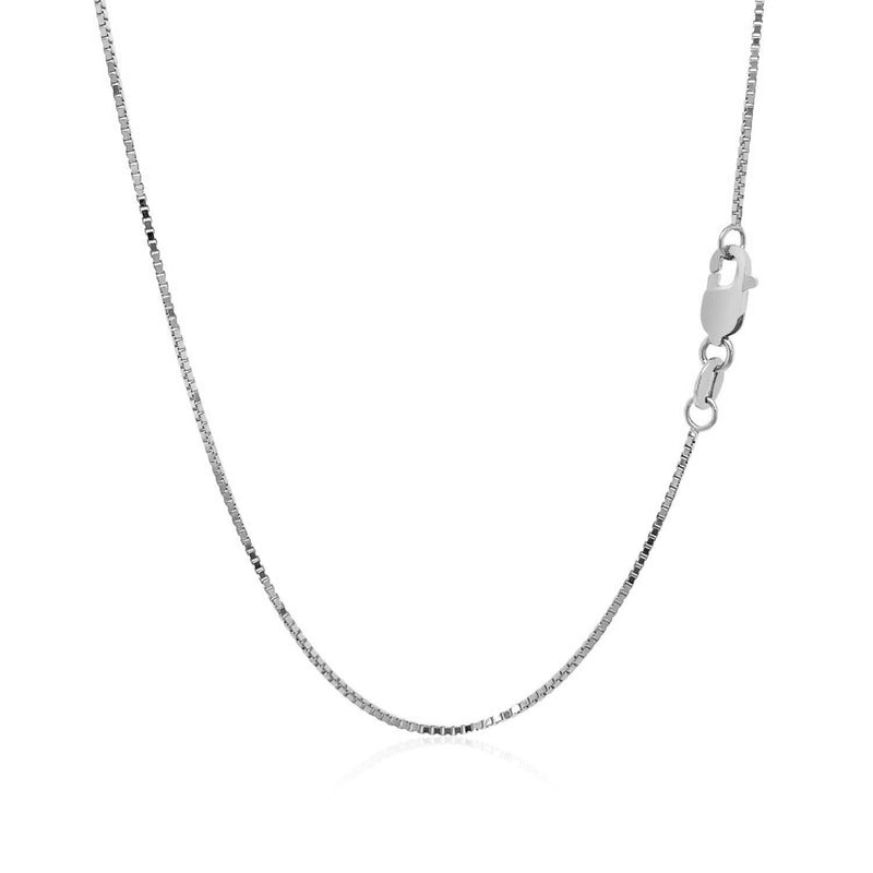 18k White Gold Box Chain 0.8mm - Premium Chains - Just $521.99! Shop now at Pulse Designer Fashion