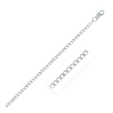 Rhodium Plated 3.0mm Sterling Silver Curb Style Chain - Premium Chains - Just $52.99! Shop now at Pulse Designer Fashion