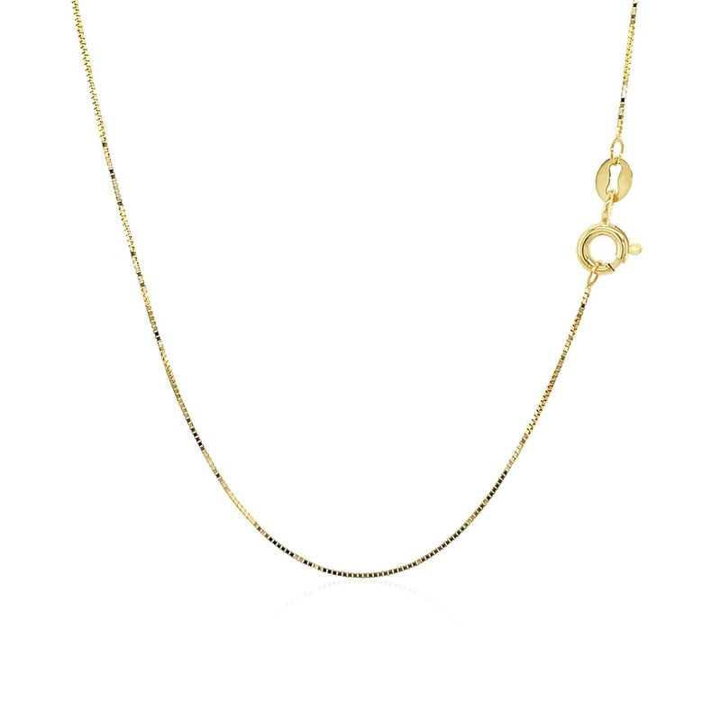 10k Yellow Gold Classic Box Chain 0.45mm - Premium Chains - Just $99.99! Shop now at Pulse Designer Fashion