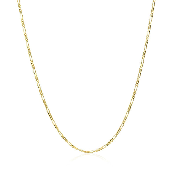 14k Yellow Gold Solid Figaro Chain 1.3mm - Premium Chains - Just $225.99! Shop now at Pulse Designer Fashion