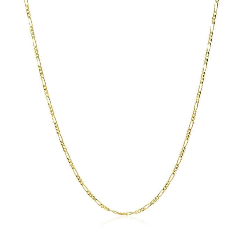 14k Yellow Gold Solid Figaro Chain 1.3mm - Premium Chains - Just $225.99! Shop now at Pulse Designer Fashion