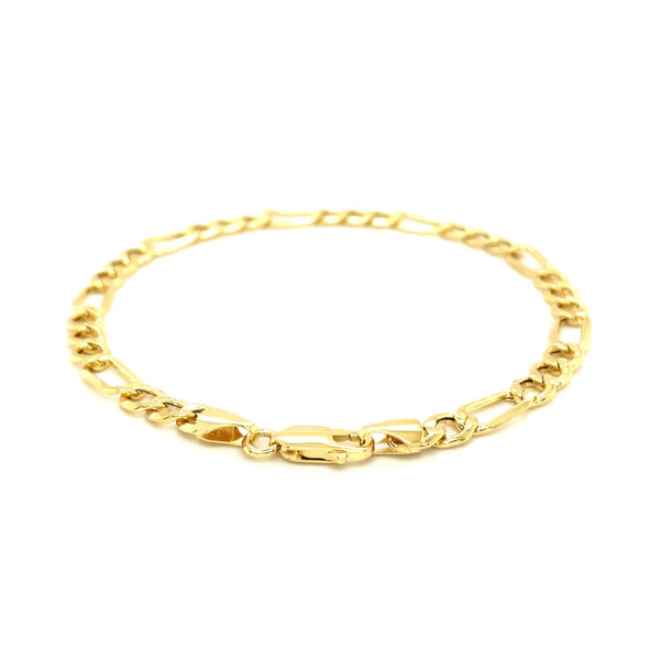 5.4mm 14k Yellow Gold Lite Figaro Bracelet - Premium Bracelets - Just $631.99! Shop now at Pulse Designer Fashion