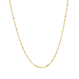 14k Yellow Gold Singapore Style Adjustable Chain (1.1 mm) - Premium Chains - Just $389.99! Shop now at Pulse Designer Fashion