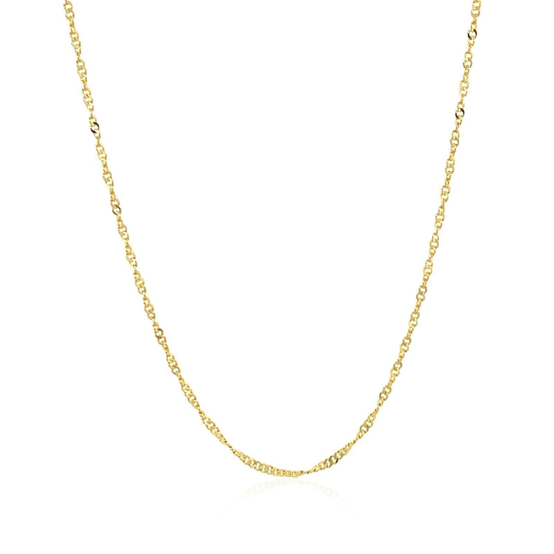 14k Yellow Gold Singapore Style Adjustable Chain (1.1 mm) - Premium Chains - Just $389.99! Shop now at Pulse Designer Fashion