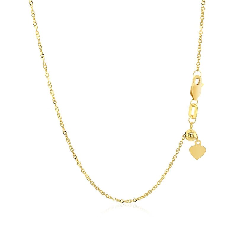 14k Yellow Gold Singapore Style Adjustable Chain (1.1 mm) - Premium Chains - Just $389.99! Shop now at Pulse Designer Fashion