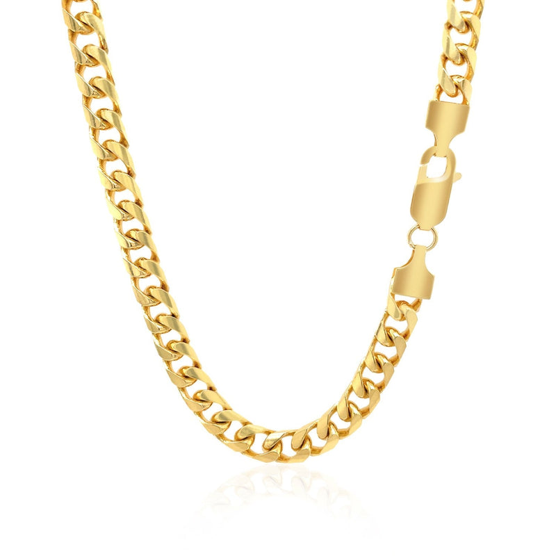 5.8mm 14k Yellow Gold Solid Miami Cuban Chain - Premium Chains - Just $6382.99! Shop now at Pulse Designer Fashion