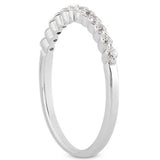 14k White Gold Floating Diamond Single Shared Prong Wedding Ring Band - Premium Rings - Just $1143.99! Shop now at Pulse Designer Fashion