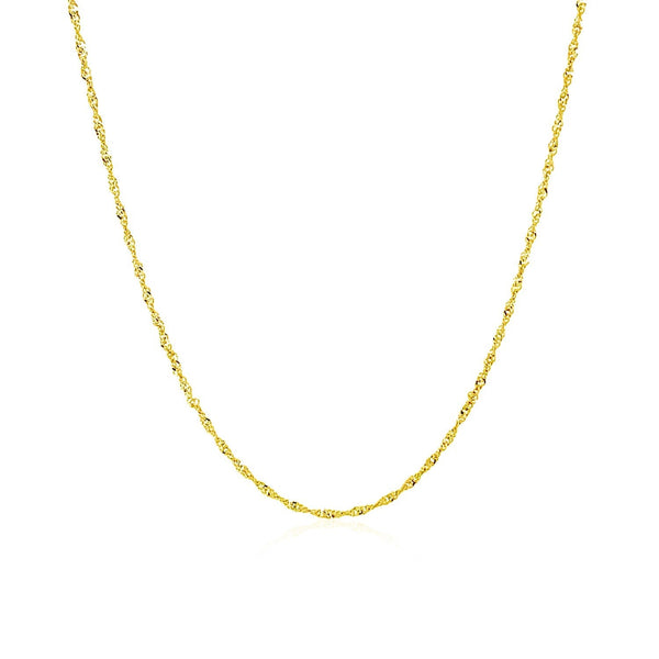 14k Yellow Gold Singapore Chain 1.0mm - Premium Chains - Just $75.99! Shop now at Pulse Designer Fashion