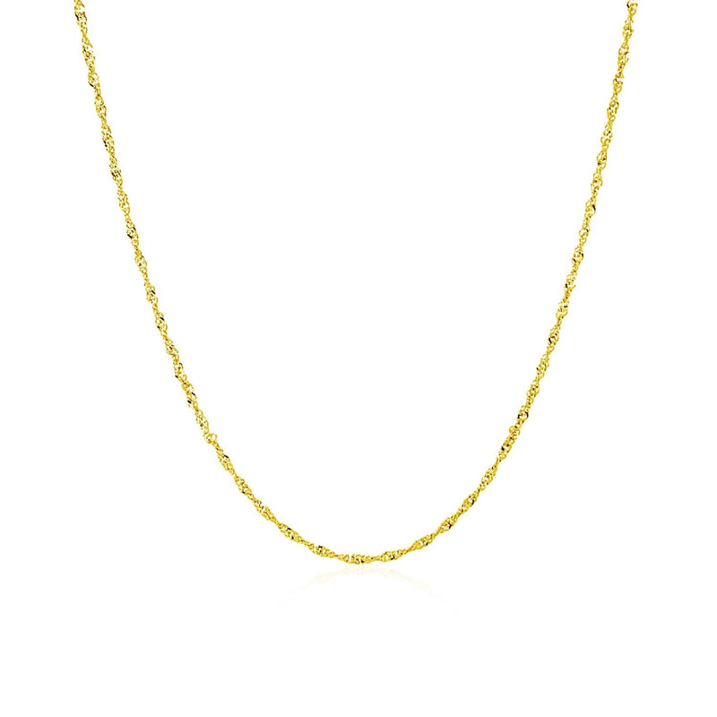 14k Yellow Gold Singapore Chain 1.0mm - Premium Chains - Just $75.99! Shop now at Pulse Designer Fashion