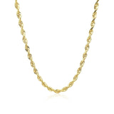 3.0mm 10k Yellow Gold Solid Diamond Cut Rope Chain - Premium Chains - Just $1115.99! Shop now at Pulse Designer Fashion