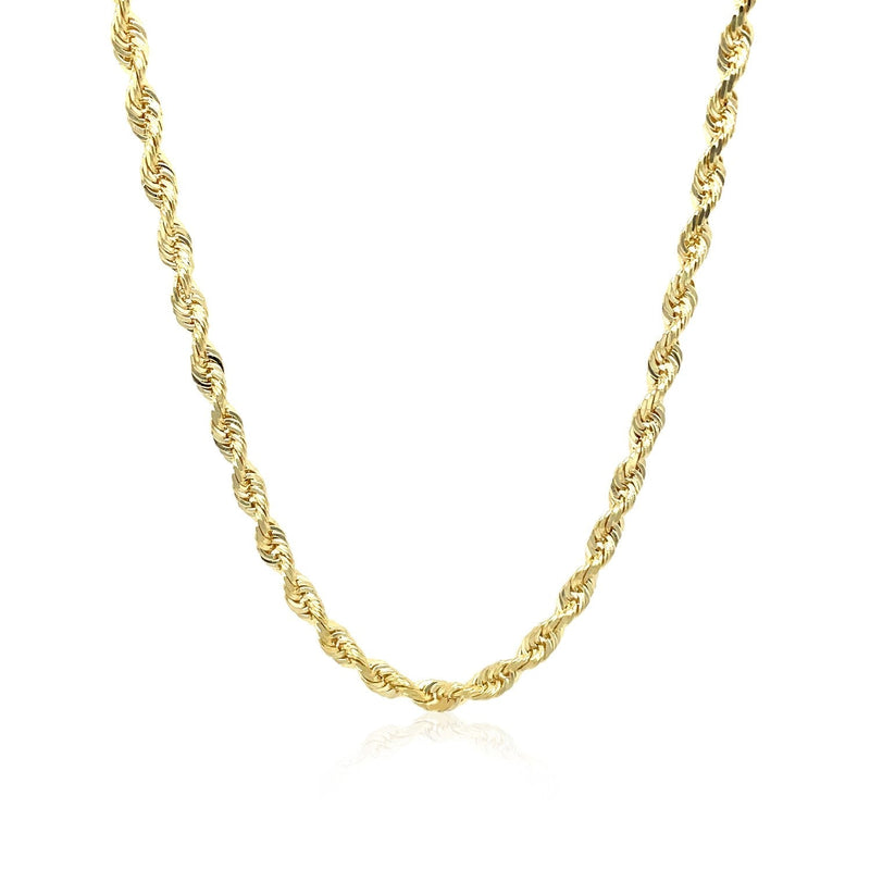 3.0mm 10k Yellow Gold Solid Diamond Cut Rope Chain - Premium Chains - Just $1115.99! Shop now at Pulse Designer Fashion