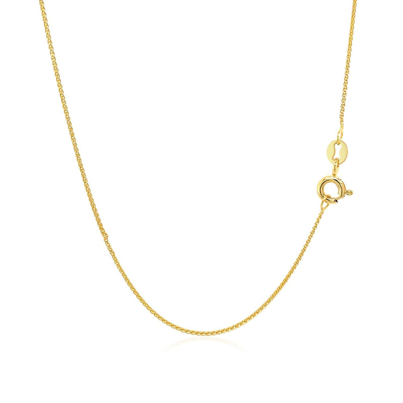 14k Yellow Gold Diamond Cut Round Wheat Chain 0.6mm - Premium Chains - Just $179.99! Shop now at Pulse Designer Fashion