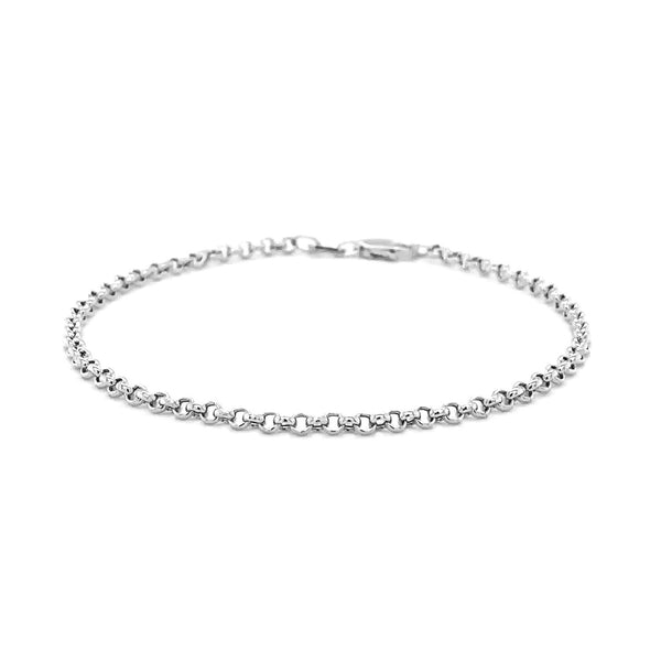 2.3mm 14k White Gold Rolo Bracelet - Premium Bracelets - Just $261.99! Shop now at Pulse Designer Fashion