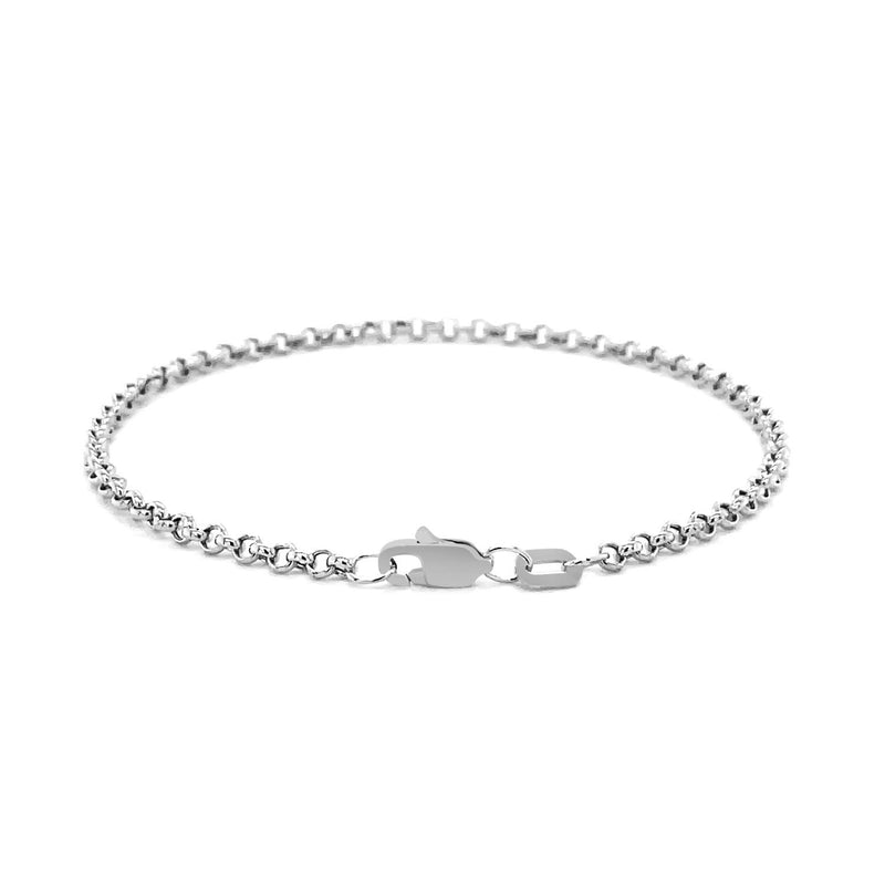 2.3mm 14k White Gold Rolo Bracelet - Premium Bracelets - Just $261.99! Shop now at Pulse Designer Fashion