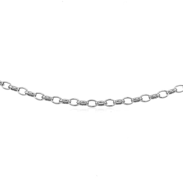 3.2mm 14k White Gold Oval Rolo Bracelet - Premium Bracelets - Just $316.99! Shop now at Pulse Designer Fashion