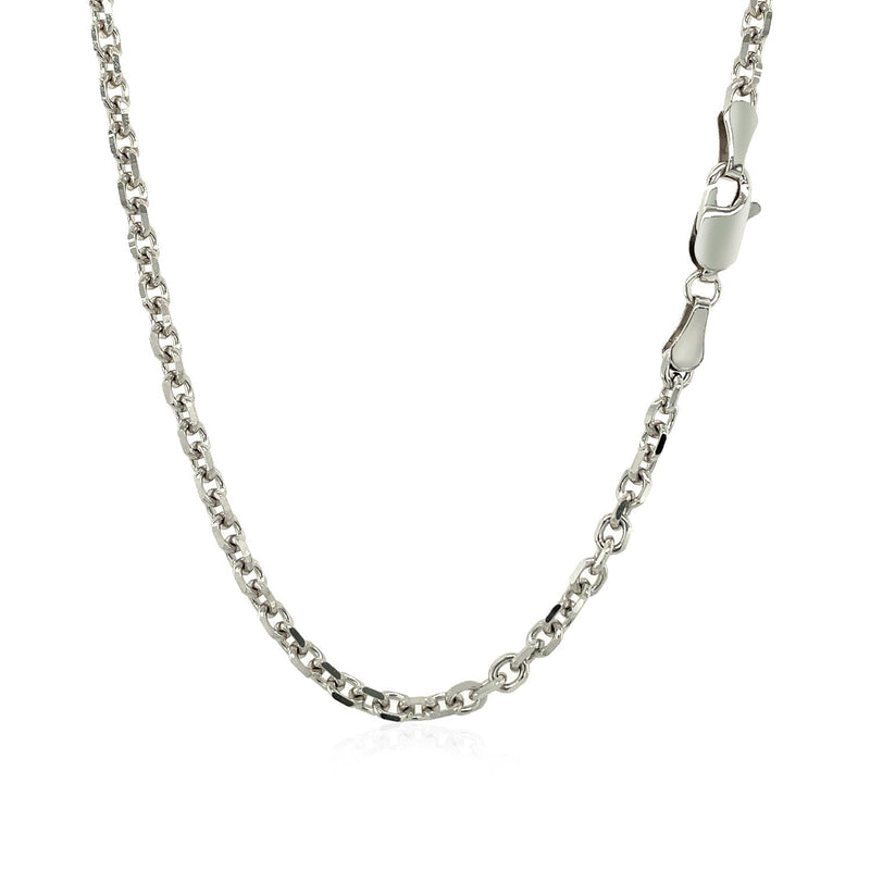 3.1mm 14k White Gold Diamond Cut Cable Link Chain - Premium Chains - Just $1607.99! Shop now at Pulse Designer Fashion